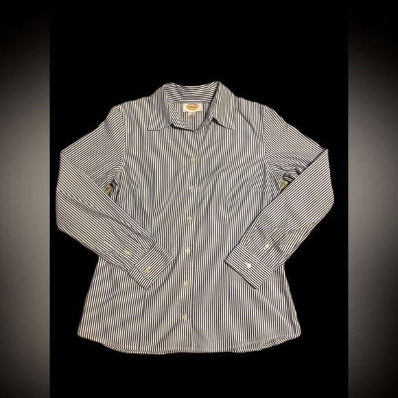 Talbots Size 6 Blue/White Strip Button Down Shirt - Picture 2 of 3